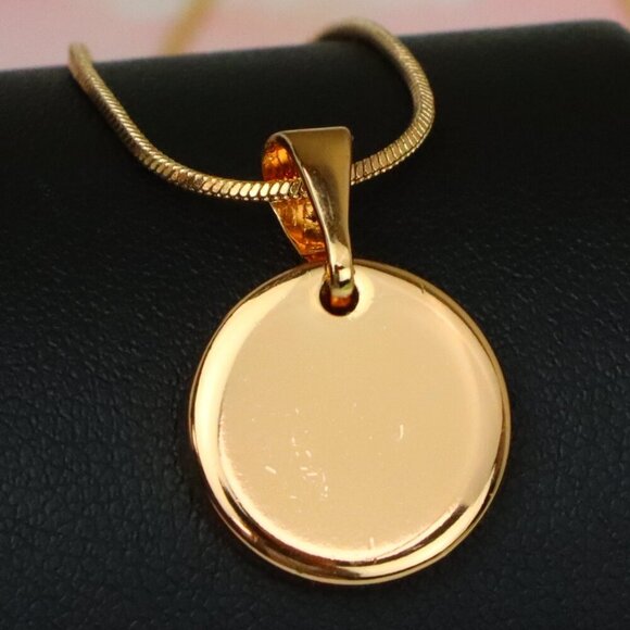 "Minimalist Round Rose Gold Pendant for Everyday Layering Style, XPPT1536 - Picture 1 of 13